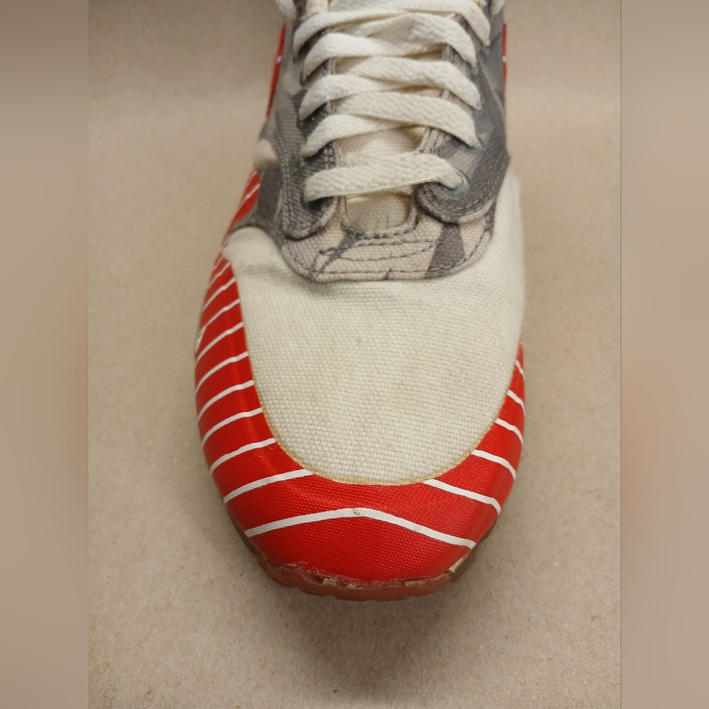 Nike Wasafu X Air Max 1 Red and Gray Men's Shoes - Picture 7 of 16